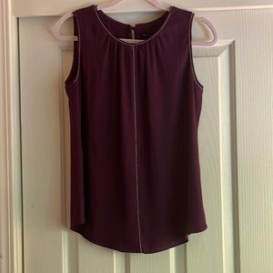 WHBM Purple Sleeveless Top with Ball Chain Detail Fully Lined Size 4